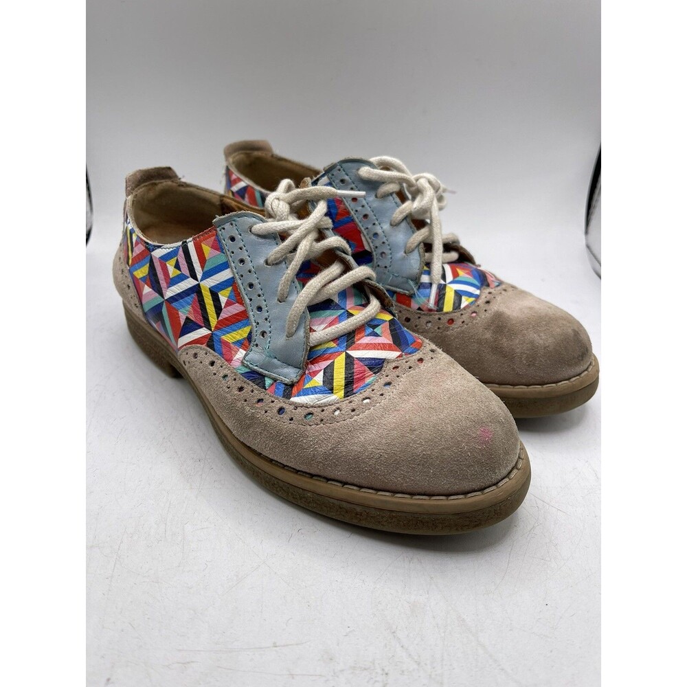 VTG Women Style Embassy London Artist Colorful Geometric Design UK Size 35 US 5